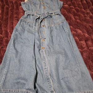 Universal Thread Blue Denim Kids Dress with Belt